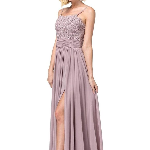 NWT Dancing Queen 2789 Lace Embroidery Evening Dress Mauve size XS - Picture 1 of 7